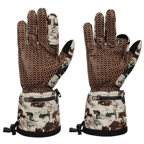 Gants Chauffants Camouflage Blanc