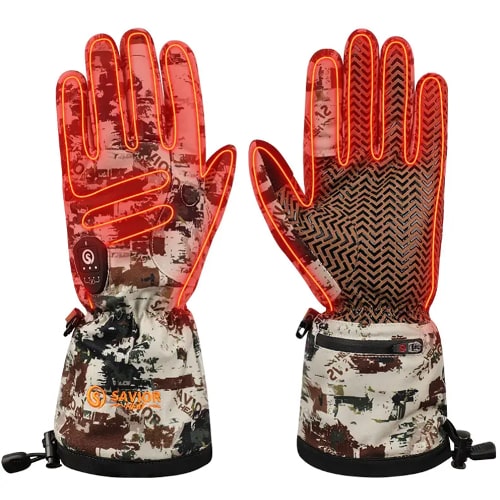 Gants Chauffants Camouflage Blanc