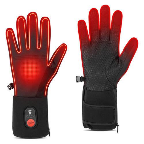 Gants Chauffants Fins Noirs Longue Durée