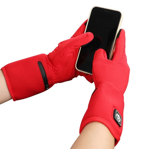 Gants Chauffants Fins Rouges