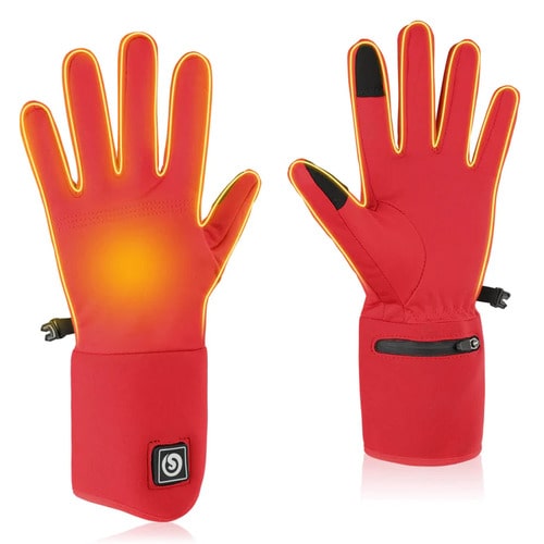 Gants Chauffants Fins Rouges