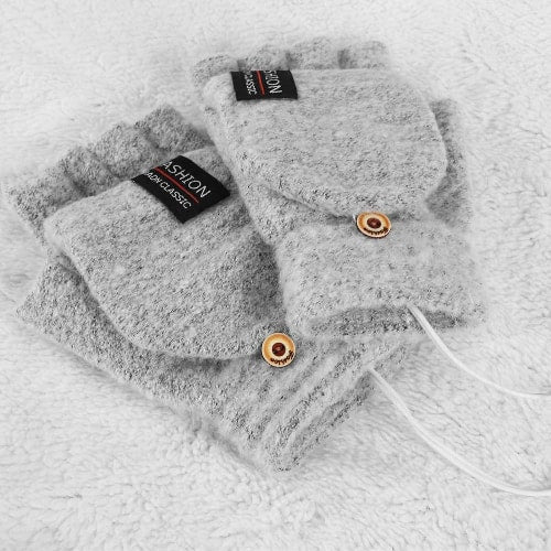Sosoport 1 Paire Gants Mitaine Chauffante Chauffage Alimenté par USB  Mitaines d'hiver Chauffé sans Doigts Gant Chauffant Chauffe-Mains  Électrique
